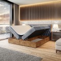 Łóżko szare boxspring WOODINN 6-otwarte.