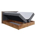 Łóżko ciemnoszare boxspring woodin 8-otwarte.
