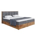 Łóżko ciemnoszare boxspring woodin 8-zamknięte.