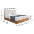 Wymiary kremowego łóżka WOODIN 9.