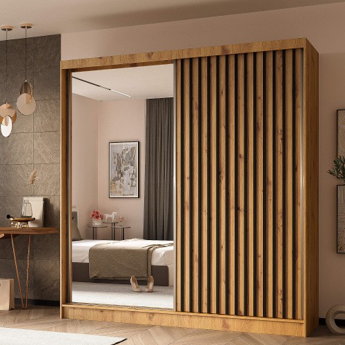 Szafa Lami z lustrem 200 cm -artisan-artisan-czarny.