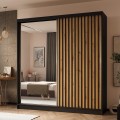 Szafa Lami z lustrem 200 cm czarny-artisan-czarny.