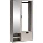 Garderoba kaszmirowa z lamelami i lustrem MILO UNI