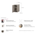 WOOW WO-08 - kontenerek 1d - clay gray-wymiary i wykonanie.