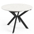 Stół okrągły rozkładany 100-140 cm LEJA  marmur bianco