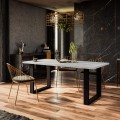 Stół do jadalni 160x200 cm BRUK w kolorze beton, nogi czarne U.
