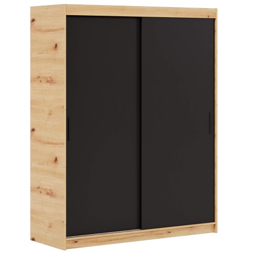 Szafa INEZ przesuwna w odcieniu dąb artisan-czarny.