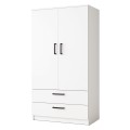 Szafa biała uchylna dwudrzwiowa z szufladami TRENDI 90 cm.