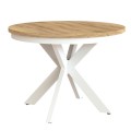 Stół KONO nowoczesny biała podstawa , blat dąb kraft.