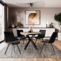 Aranżacja mebli KONO artisan-czarny z krzesłami K332 w kolorze czarnym.