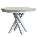 Stół KRIS rozkłądany okrągły biała podstawa-blat kaszmir.jpg