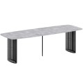 Stół rozłożony ARKADI na czarnym stelażu-bellato szary.