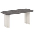 Stół rozkładany z lamelami ARKADI kaszmirowy-beton ciemny.
