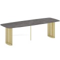Stół ARKADI złoty stelaż- blat beton ciemny.