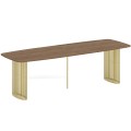 Stół rozłożony ARKADI złoty stelaż- blat davos.