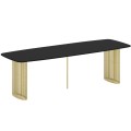 Stół rozłożony ARKADI złoty stelaż- czarny.