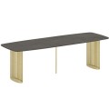 Stół rozłożony ARKADI złoty stelaż- dark chicago.