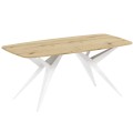 Stół AKIS rozkładany nowoczesny na białej podstawie-blat aritisan.