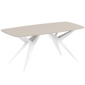 Stół AKIS rozkładany nowoczesny na białej podstawie-kaszmir.