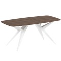 Stół AKIS rozkładany nowoczesny na białej podstawie-orzech francklin.