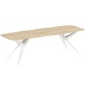 Stół AKIS rozłożony nowoczesny na białej podstawie-sonoma.