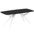 Stół AKIS rozkładany nowoczesny na białej podstawie-czarny.