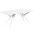 Stół AKIS rozkładany nowoczesny na białej podstawie-biel arktyczna.