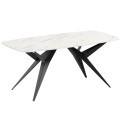 Stół AKIS rozkładany nowoczesny na czarnej podstawie-marmur bianco.