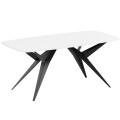 Stół AKIS rozkładany nowoczesny na czarnej podstawie-biel arktyczna.
