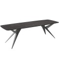 Stół AKIS rozłożony nowoczesny na czarnej podstawie-black pietra.