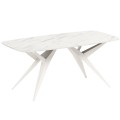 Stół AKIS rozkładany nowoczesny na kaszmirowej podstawie-marmur bianco.
