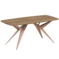 Stół AKIS z funkcją rozkładania nowoczesny na miedzianej podstawie-lefkas.