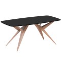 Stół AKIS z funkcją rozkładania nowoczesny na miedzianej podstawie-czarny.