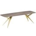 Stół AKIS rozłożony nowoczesny na złotej podstawie-cremona cannolo.
