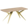 Stół AKIS z funkcją rozkładania nowoczesny na złotej podstawie-teracoota cremona.