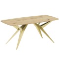 Stół AKIS z funkcją rozkładania nowoczesny na złotej podstawie-artisan.