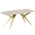 Stół AKIS z funkcją rozkładania nowoczesny na złotej podstawie-kaszmir.