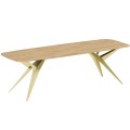 Stół AKIS rozłożony nowoczesny na złotej podstawie-lancelot.