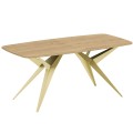 Stół AKIS z funkcją rozkładania nowoczesny na złotej podstawie-lancelot.