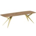 Stół AKIS rozłożony nowoczesny na złotej podstawie-lefkas.