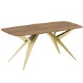 Stół AKIS z funkcją rozkładania nowoczesny na złotej podstawie-lefkas.