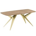 Stół AKIS z funkcją rozkładania nowoczesny na złotej podstawie-halifax.