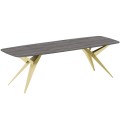 Stół AKIS rozłożony nowoczesny na złotej podstawie-sherman.