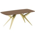 Stół AKIS z funkcją rozkładania nowoczesny na złotej podstawie-davos.