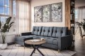 Narożnik na nóżkach SCANDO L grafitowy Maldo 95-aranżacja- strona lewa.