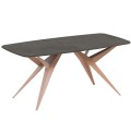 Stół AKIS z funkcją rozkładania nowoczesny na miedzianej podstawie-dark chicago.
