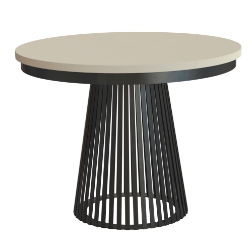 Stół rozkładany do salonu LAMELIO w czarnej podstawie-blat kaszmir.