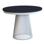 Stół biały nowoczesny czarny blat  LAMELIO 100-176 cm