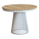 Stół biały z wkładkami kraft złoty LAMELIO 100-176 cm