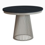 Stół rozkładany kaszmirowy z czarnym blatem LAMELIO 100-176 cm